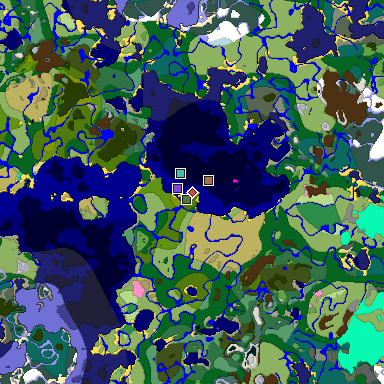 Predicted biome map of Java 1.21.4 seed -4725533036493256949 around estimated spawn