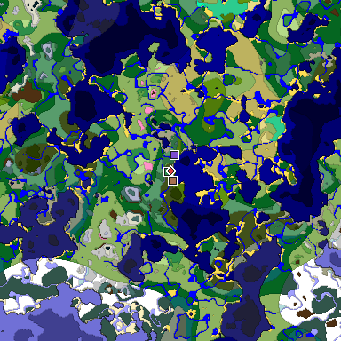Predicted biome map of Java 1.21.4 seed 5984751048118575356 around estimated spawn