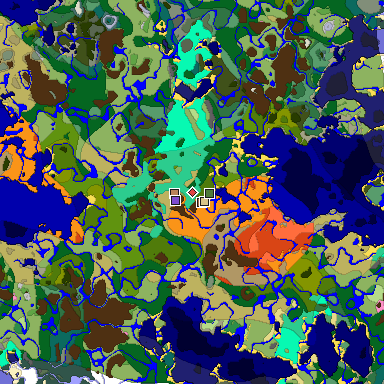 Predicted biome map of Java 1.21.4 seed 8442138703773127244 around estimated spawn