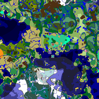 Predicted biome map of Java 1.21.4 seed -5201863301239364824 around estimated spawn