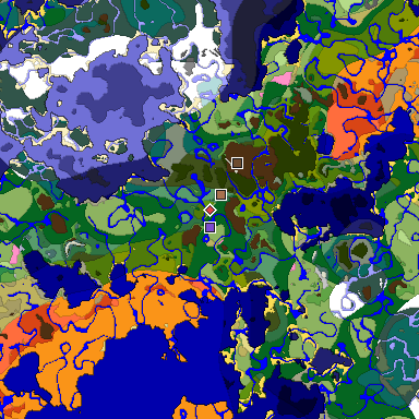 Predicted biome map of Java 1.21.4 seed 7724498871930126800 around estimated spawn