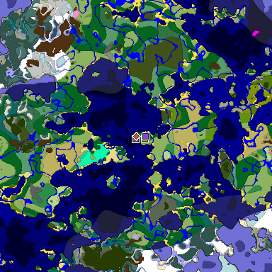 Predicted biome map of Java 1.21.4 seed 4924911802875344180 around estimated spawn