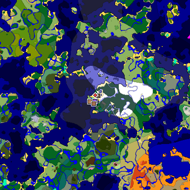 Predicted biome map of Java 1.21.4 seed -2004646210001771384 around estimated spawn