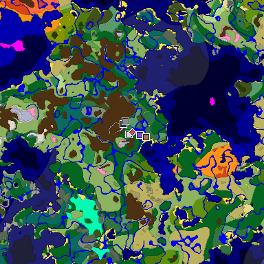 Predicted biome map of Java 1.21.4 seed -4944095683598733478 around estimated spawn