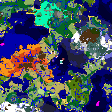 Predicted biome map of Java 1.21.4 seed 659290845172801813 around estimated spawn