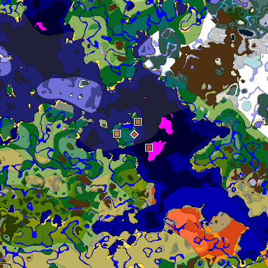 Predicted biome map of Java 1.21.4 seed 7212984724902193523 around estimated spawn