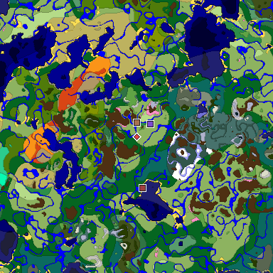Predicted biome map of Java 1.21.4 seed 4093869874968145329 around estimated spawn