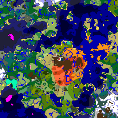 Predicted biome map of Java 1.21.4 seed 4794145953901744359 around estimated spawn