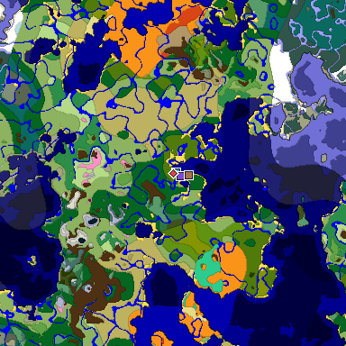 Predicted biome map of Java 1.21.4 seed 9048421862539573354 around estimated spawn