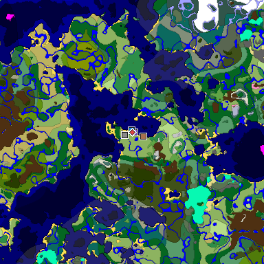 Predicted biome map of Java 1.21.4 seed -346529185862085012 around estimated spawn
