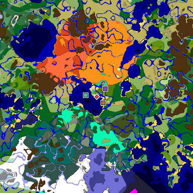 Predicted biome map of Java 1.21.4 seed 6922564072805650653 around estimated spawn