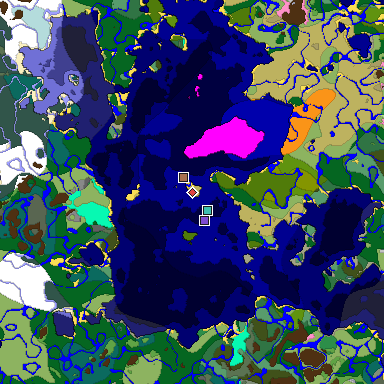 Predicted biome map of Java 1.21.4 seed -8971810481283918752 around estimated spawn