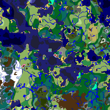 Predicted biome map of Java 1.21.4 seed -165489910502014157 around estimated spawn