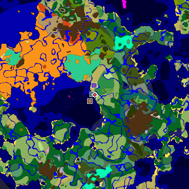 Predicted biome map of Java 1.21.4 seed -2329909847946299006 around estimated spawn