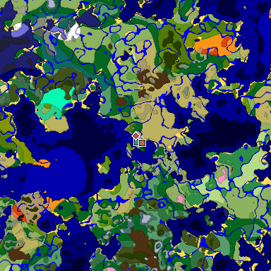 Predicted biome map of Java 1.21.4 seed 844786908948110552 around estimated spawn