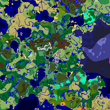 Predicted biome map of Java 1.21.4 seed -4012762093287512267 around estimated spawn