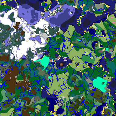 Predicted biome map of Java 1.21.4 seed -4033782987974964351 around estimated spawn