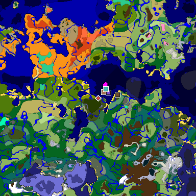 Predicted biome map of Java 1.21.4 seed -1526677536795327771 around estimated spawn
