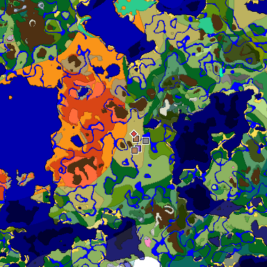 Predicted biome map of Java 1.21.4 seed 7173612055737427014 around estimated spawn