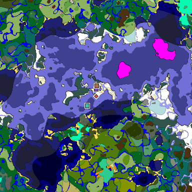Predicted biome map of Java 1.21.4 seed 4756382970863950912 around estimated spawn
