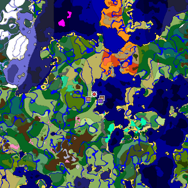 Predicted biome map of Java 1.21.4 seed 3512070494164919680 around estimated spawn