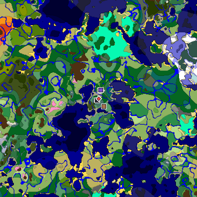 Predicted biome map of Java 1.21.4 seed -616242008290627990 around estimated spawn