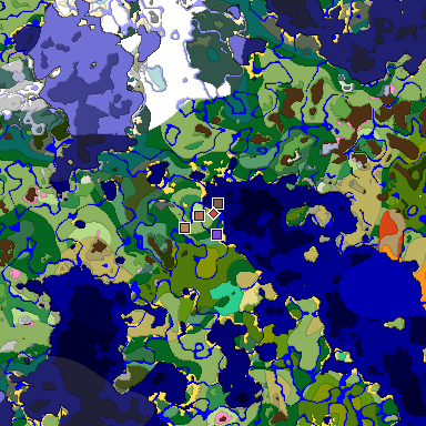 Predicted biome map of Java 1.21.4 seed 8012234818841275171 around estimated spawn