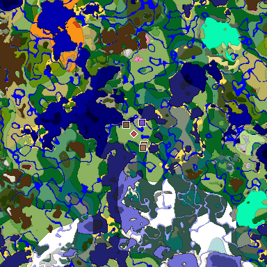 Predicted biome map of Java 1.21.4 seed 317530347352882110 around estimated spawn