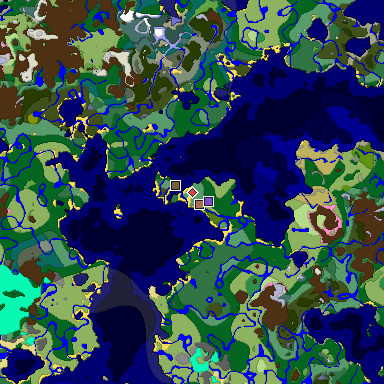 Predicted biome map of Java 1.21.4 seed 2269131336529678785 around estimated spawn