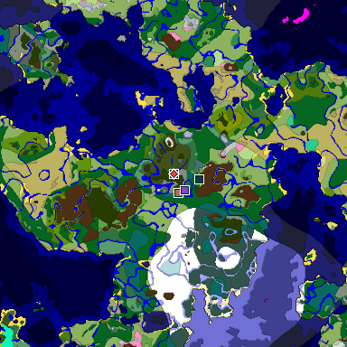 Predicted biome map of Java 1.21.4 seed 5801963797506777530 around estimated spawn