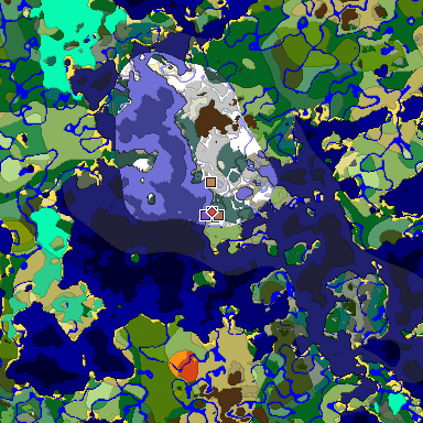 Predicted biome map of Java 1.21.4 seed -940291518170714778 around estimated spawn