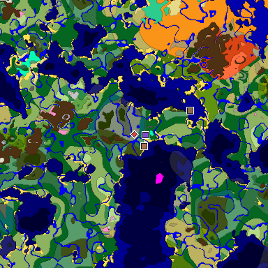 Predicted biome map of Java 1.21.4 seed 1656109994009754133 around estimated spawn