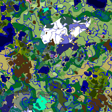 Predicted biome map of Java 1.21.4 seed 7507188084298740637 around estimated spawn