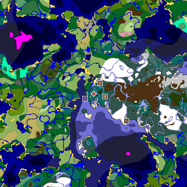Predicted biome map of Java 1.21.4 seed 6101270232438278330 around estimated spawn