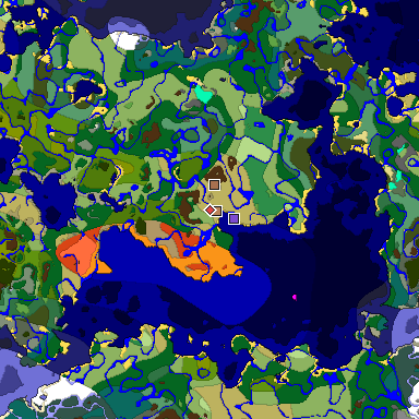 Predicted biome map of Java 1.21.4 seed -4580883202876901988 around estimated spawn