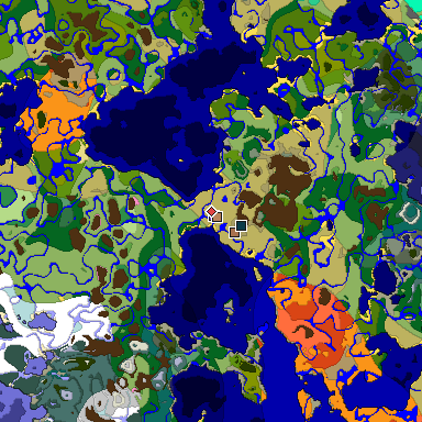Predicted biome map of Java 1.21.4 seed -4170492877185049828 around estimated spawn