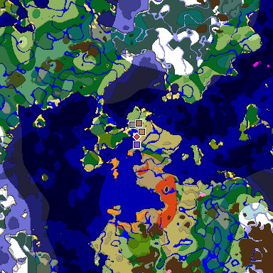 Predicted biome map of Java 1.21.4 seed 4328526480212210002 around estimated spawn