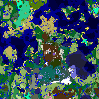 Predicted biome map of Java 1.21.4 seed -6225706476000451127 around estimated spawn