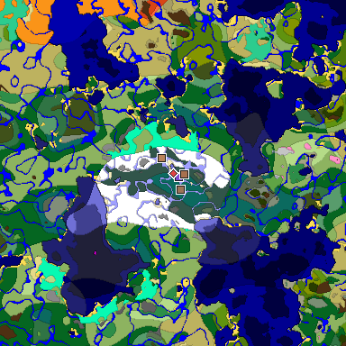 Predicted biome map of Java 1.21.4 seed -1728991739347224709 around estimated spawn