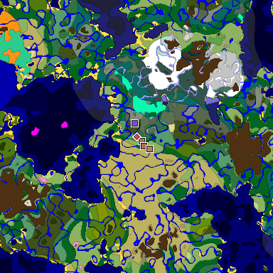 Predicted biome map of Java 1.21.4 seed -781638706593602852 around estimated spawn
