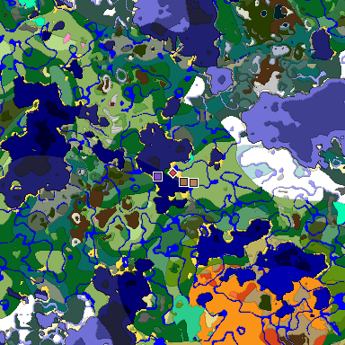 Predicted biome map of Java 1.21.4 seed 6230760953876560616 around estimated spawn