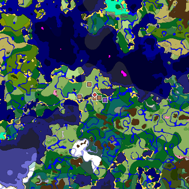 Predicted biome map of Java 1.21.4 seed 3720052936493011680 around estimated spawn