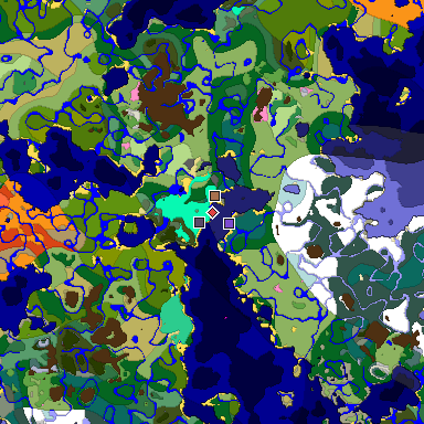 Predicted biome map of Java 1.21.4 seed 2900088015540284068 around estimated spawn