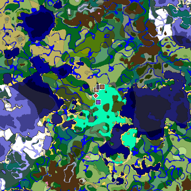 Predicted biome map of Java 1.21.4 seed 4317167988056602051 around estimated spawn