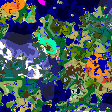 Predicted biome map of Java 26.3 seed 1970195363177845729 around estimated spawn