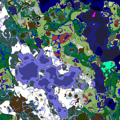 Predicted biome map of Java 26.3 seed 4044504790602199050 around estimated spawn