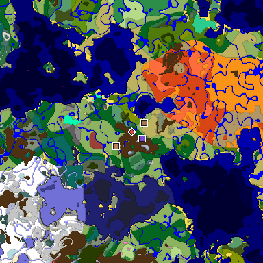 Predicted biome map of Java 26.3 seed -4403045483148893127 around estimated spawn