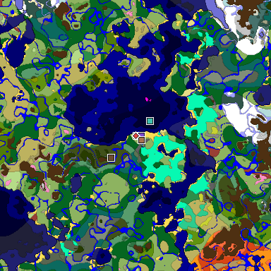 Predicted biome map of Java 26.3 seed 1543809875965566571 around estimated spawn