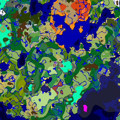 Predicted biome map of Java 26.3 seed 2058695909753897218 around estimated spawn