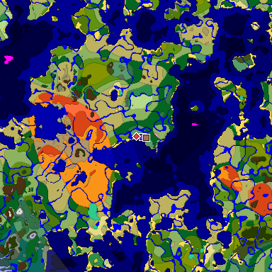 Predicted biome map of Java 26.3 seed -3873666167791118659 around estimated spawn